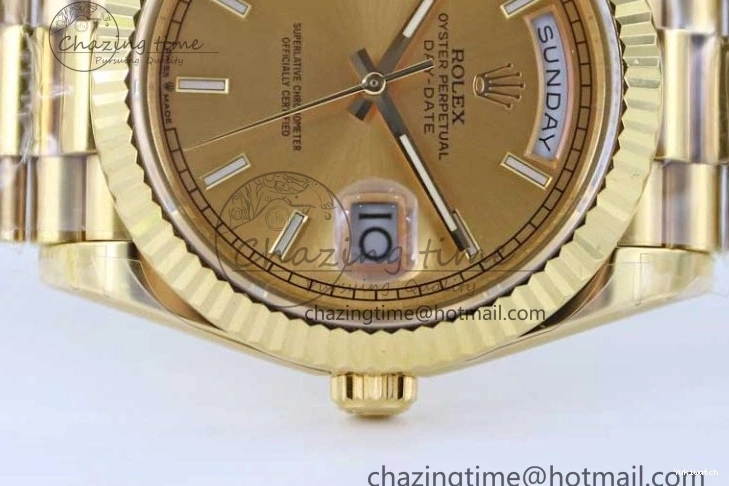 Bracelet YG 40mm Steel 904L 1:1 on YG TWF Dial Edition A2836 Best Crystal Date YG Day 0311